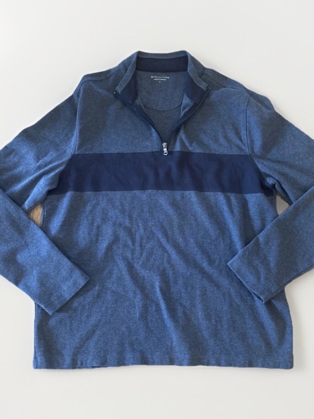 Vintage Men’s Structure Quarter Zip Large Golf 1/4 Zip Sweater Pullover Stripe